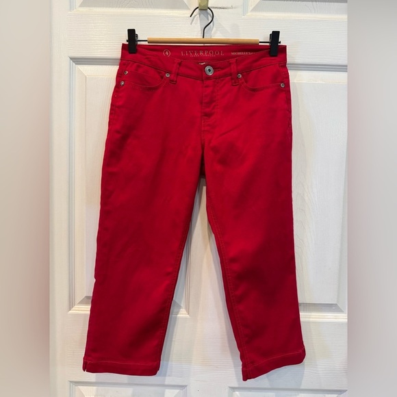 Liverpool Jeans Company Denim - Liverpool Jean Company Michelle’s Capri Women Red Stretch Size 4